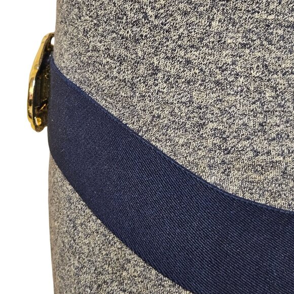 Womens Belt Elastic Cinch Belt Navy Blue Stretch Retro Gold Buckle Statement - Picture 5 of 8